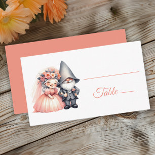 Whimsical Gnome Woodland Orange Wedding Escort Platzkarte