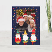 Whimsical Gnomes Ein Foto frohe Weihnachten (Vorderseite)