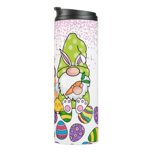 Whimsical Gnomes feiern Ostern Thermosbecher (Nach rechts gedreht)