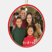 Whimsical Gnomes Frohe Weihnachten Ein Foto Keramik Ornament (Links)