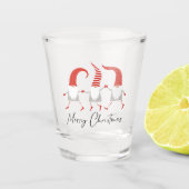 Whimsical Gnomes Frohe Weihnachten Schnapsglas (Vorderseite)