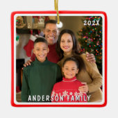 Whimsical Gnomes Frohe Weihnachts-Foto Keramikornament (Vorderseite)