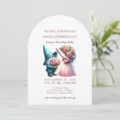 Whimsical Gnomes Fun Wedding Invitation Einladung (Stehend Vorderseite)