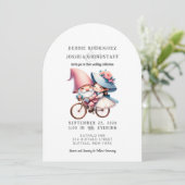 Whimsical Gnomes Fun Wedding Invitation Einladung (Stehend Vorderseite)