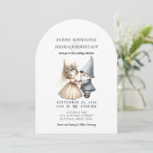 Whimsical Gnomes Fun Wedding Invitation Einladung (Stehend Vorderseite)
