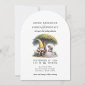 Whimsical Gnomes Fun Wedding Invitation Einladung (Vorderseite)