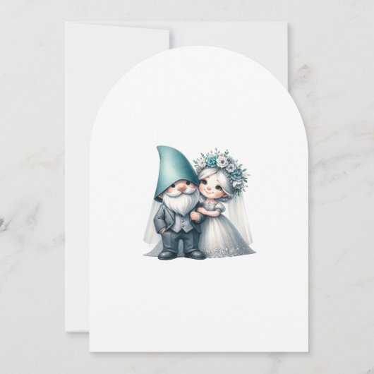 Whimsical Gnomes Fun Wedding Invitation Einladung (Rückseite)