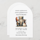 Whimsical Gnomes Fun Wedding Invitation Einladung (Vorne/Hinten)