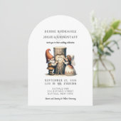 Whimsical Gnomes Fun Wedding Invitation Einladung (Stehend Vorderseite)