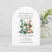 Whimsical Gnomes Fun Wedding Invitation  Einladung (Stehend Vorderseite)