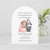 Whimsical Gnomes Fun Wedding Invitation Einladung (Stehend Vorderseite)