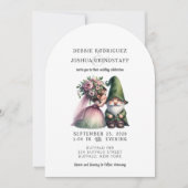 Whimsical Gnomes Fun Wedding Invitation Einladung (Vorderseite)