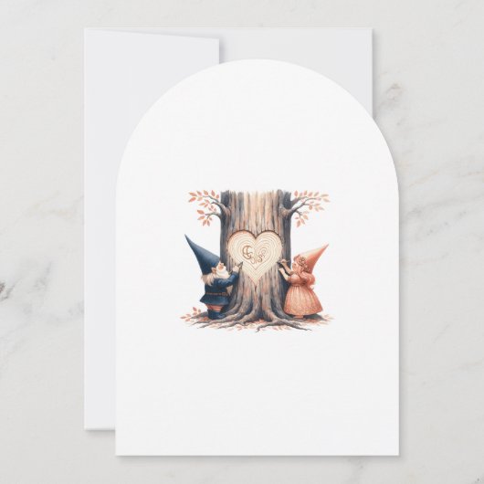 Whimsical Gnomes Fun Wedding Invitation  Einladung (Rückseite)