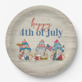 Whimsical Gnomes GRILLEN Bauernhof 4. Juli Party Pappteller (Vorderseite)