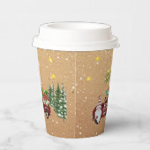 Whimsical Gnomes in Red Truck Weihnachts-Party Pappbecher (Rechts)