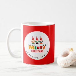 Whimsical Gnomes mit Name Red Frory Weihnachten Kaffeetasse