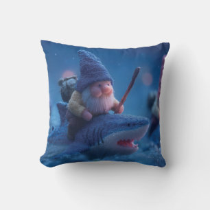 Whimsical Gnomes Riding on Haie Kissen