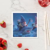 Whimsical Gnomes Riding on Haie Serviette (Beispiel)