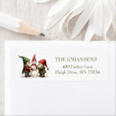 Whimsical Gnomes Snowman Christmas Return Address (Insitu)