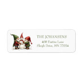 Whimsical Gnomes Snowman Christmas Return Address (Vorne)