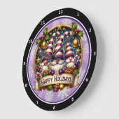 Whimsical Gnomes" - Weihnachtsmauer Große Wanduhr (Winkel)