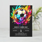 Whimsical Goal Editable Soccer Geburtstag Einladung (Stehend Vorderseite)