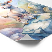Whimsical Goat Watercolor, Illustration zur Niedli Poster (Ecke)