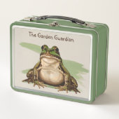 Whimsical Goblincore Frog | Retro Nature Lover Metall Brotdose (Vorderseite)
