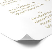 Whimsical Gold Alphabetische Hochzeitstabelle Poster (Ecke)