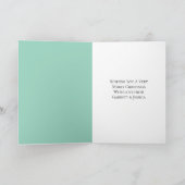 Whimsical Gold Blue Mint Weihnachtsbaum Karte (Innenseite)