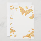 Whimsical Gold Butterfly Boho Chic Baby Dusche Einladung (Rückseite)