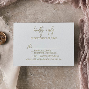 Whimsical Gold Calligraphy Song Request RSVP Card Karte
