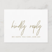 Whimsical Gold Calligraphy Song Request UAWG Einladungspostkarte (Vorderseite)