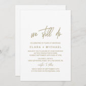 Whimsical Gold Calligraphy Vow Renewal Einladung (Vorne/Hinten)