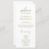 Whimsical Gold Calligraphy Wedding Programm (Vorne/Hinten)