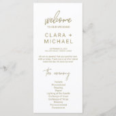 Whimsical Gold Calligraphy Wedding Programm (Vorderseite)