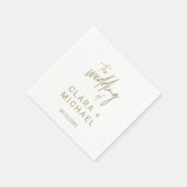 Whimsical Gold Calligraphy Wedding Serviette (Ecke)