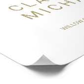 Whimsical Gold Calligraphy Welcome Wedding Poster (Ecke)