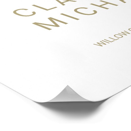 Whimsical Gold Calligraphy Welcome Wedding Poster (Ecke)