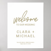Whimsical Gold Calligraphy Welcome Wedding Poster (Vorne)