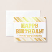 Whimsical Gold Foil "GLÜCKLICH GEBURTSTAG!" Karte (Vorderseite mit Umschlag)