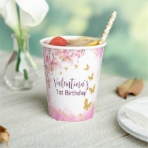 Whimsical Gold Glitzer Schmetterlinge Rosa Blume