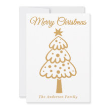 Whimsical Gold Hand gezogen Weihnachtsbaum