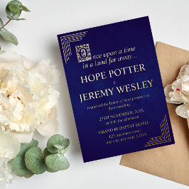 Whimsical Gold Lila Storybook Fairy Tale Castel Folieneinladung