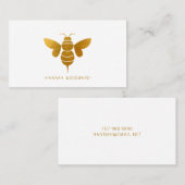 Whimsical Gold Metallic Bee Personalisiert Visitenkarte (Vorne/Hinten)