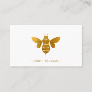 Whimsical Gold Metallic Bee Personalisiert Visitenkarte