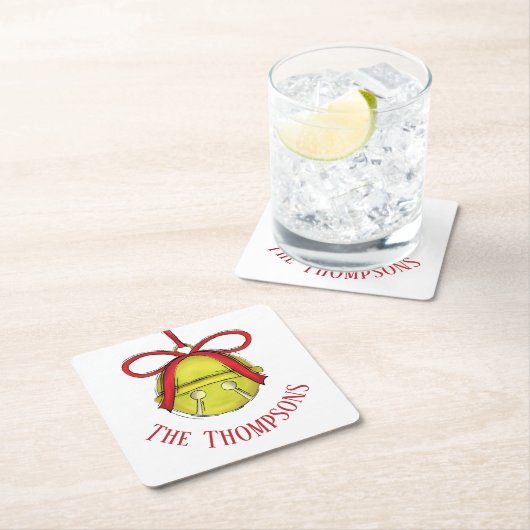 Whimsical Gold Niedlich Holiday Custom Rechteckiger Pappuntersetzer (Vor Ort)