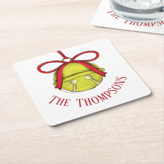 Whimsical Gold Niedlich Holiday Custom Rechteckiger Pappuntersetzer (angewinkelt)