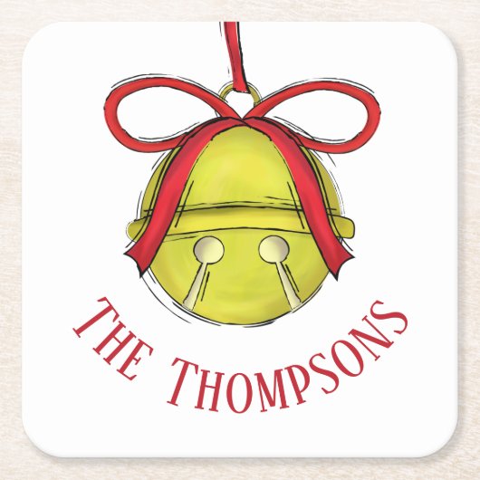 Whimsical Gold Niedlich Holiday Custom Rechteckiger Pappuntersetzer (Vorderseite)