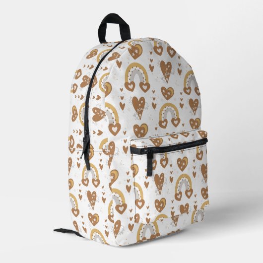 Whimsical Gold Rainbow Bedruckter Rucksack (Rückseitige Ecke links)
